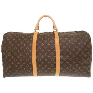 LOUIS VUITTON Brown Monogram Keepall 60 Boston Bag